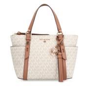 Elegant Coated Canvas Tote Taske