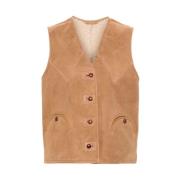 Shearling V-Neck Ærmeløs Vest