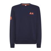 Blå Sweater med Broderede Patches