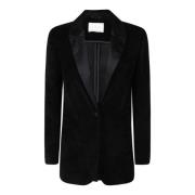 Sort Fløjl Shawl Revers Blazer