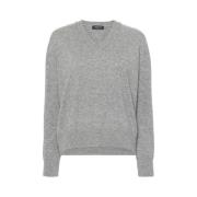 Pailletdetaljer V-hals Uld Jumper