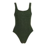 Smocked Square Neck Swimsuit