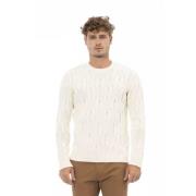 Beige Uld Crewneck Sweater Mænd