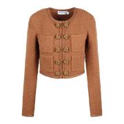 Paillet Crop Tweed Strikjakke