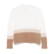 Brun Sweater med Horisontale Striber