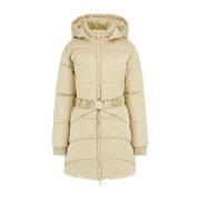 Beige Kvinders Puffer Jakke