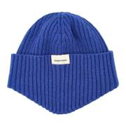 Ribstrikket uldbeanie