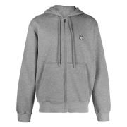 Rævehoved Patch Hoodie i Grå