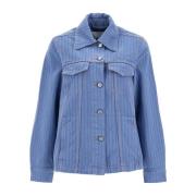 Stribet Denim Jakke