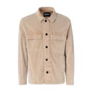 Beige Corduroy Overshirt Jakke