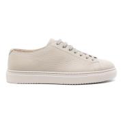 Beige Læder Casual Trainers Sneakers