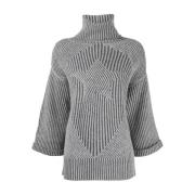 Grå Strikket Turtleneck Sweater