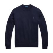 Slim-Fit Vaskbar Uld Rundhals Sweater