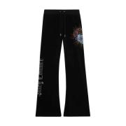 Sort Fløjl Flare Sweatpants