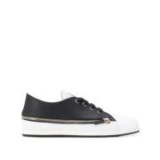 Hvide Læder Zip Casual Sneakers