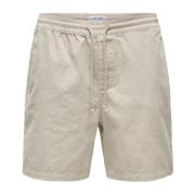 Cord Shorts med Komfort Fit