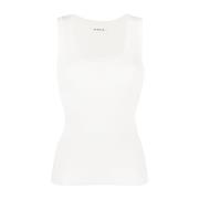 Hvid Bomuld Nylon Tank Top