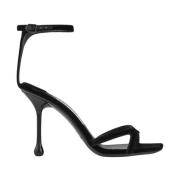 Sorte Velour High Heel Sandaler