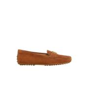 Suede Loafers med Metal Logo