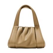 Beige Mushroom Taske med Gylden Snap