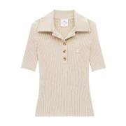 Beige Polo Shirt med Logo