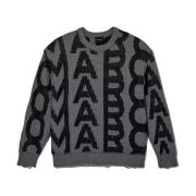 Grå Uld Oversized Sweater The Monogram