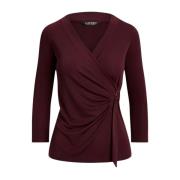 Burgundy Bluse med Rynker