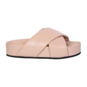 Blush Pink Platform Slides