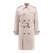 Klassisk ternforet bomuldsblandet trenchcoat