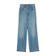 Blå Denim Straight Leg Jeans