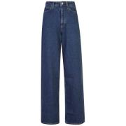 Indigo Denim Wide Leg Jeans