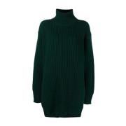 Grøn Uld Langærmet Elegant Sweater