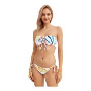 Abstrakt Bandeau Bikini Top med Front Tie