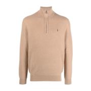 Casual Brun Bomuld Langærmet Pullover