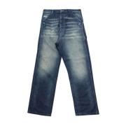 Bred Denim Jeans i Blå