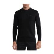 Broderet logo bomuldssweater - Sort