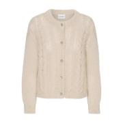 Blød Cable Knit Cardigan Beige