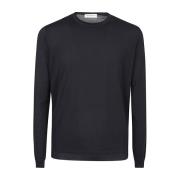 Blå Crew Neck Skjorte