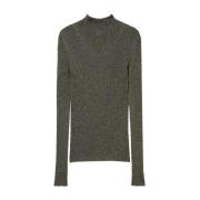 Grå Lurex-effekt Turtleneck Sweater