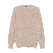 Beige Uld-Kashmir Sweater Rund Hals