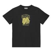 Grafisk Print Bomulds T-shirt Phantom