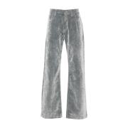 Velour Effekt Grå Jeans til Mænd