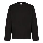 Ribstrikket crew-neck sweater med sideslidser