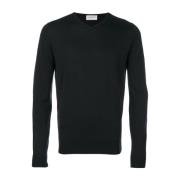 Sort Merinould V-Hals Pullover