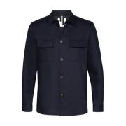 Strikket Navy Overshirt