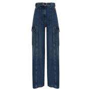 Højtaljede Denim Bukser Bred Pasform