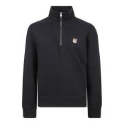 Sort Fox Head Patch Half Zip Sweater