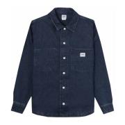 Herre Overshirt Arbejdstøj Mid Denim