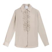 Silke Ruffle Bluse med Elegante Manchetter