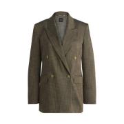 Grøn Melange Sharkskin Tailor Fit Blazer